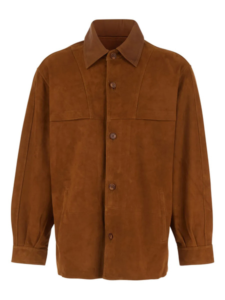  Sunflower Buttoned Leather Shirt - Brown 