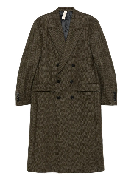  Sunflower Herringbone Double-breasted Coat - Green 