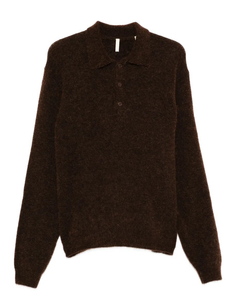  Sunflower Polo-neck Buttoned Sweater - Brown 
