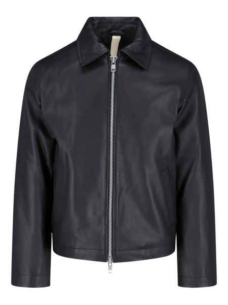  Sunflower Zip-front Leather Jacket - Black 