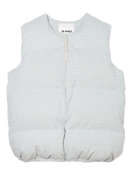  Sunnei Checked Puffy Gilet - White 