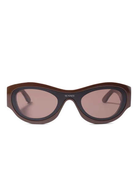  Sunnei Geometric-frame Sunglasses - Brown 
