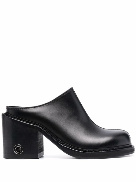  Sunnei Leather Mules - Black 