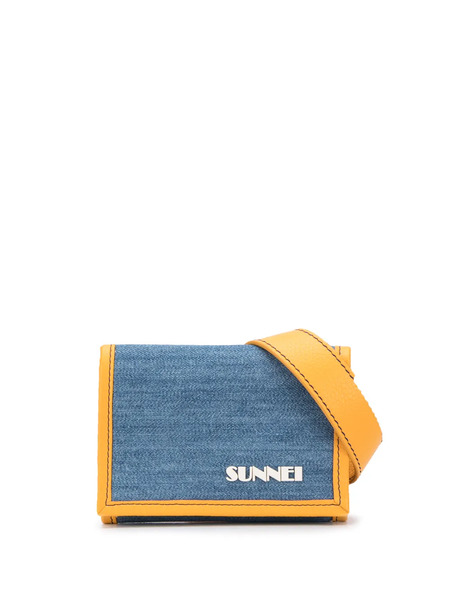  Sunnei Logo Print Trifold Wallet - Blue 
