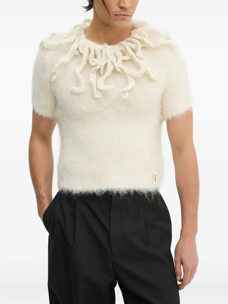  Sunnei Ruffled Short-sleeve T-shirt - Neutrals 