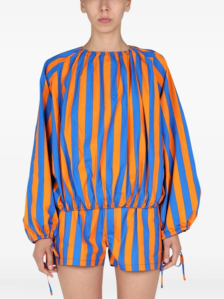  Sunnei Striped Gathered Top - Blue 