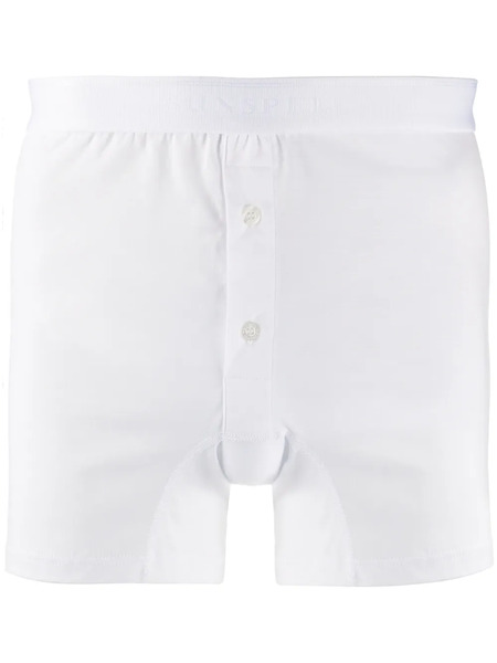  Sunspel Buttoned Branded Boxers - White 