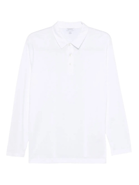  Sunspel Buttoned Polo Shirt - White 