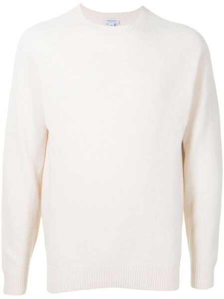  Sunspel Crew-neck Wool Jumper - White 