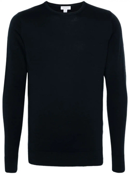  Sunspel Fine-knit Merino Jumper - Blue 