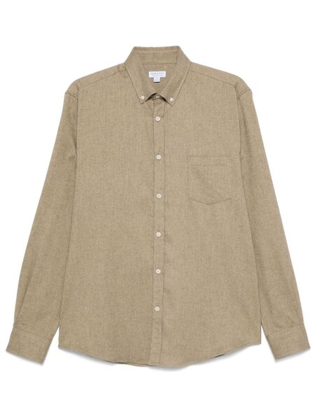  Sunspel Flannel Button-up Shirt - Neutrals 