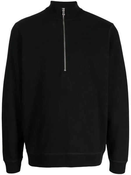  Sunspel Half-zip Front Sweatshirt - Black 
