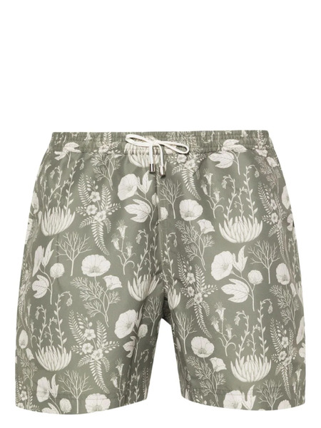  Sunspel Leaf-print Swim Shorts - Green 