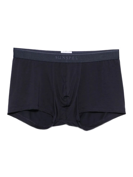  Sunspel Logo Boxers - Blue 