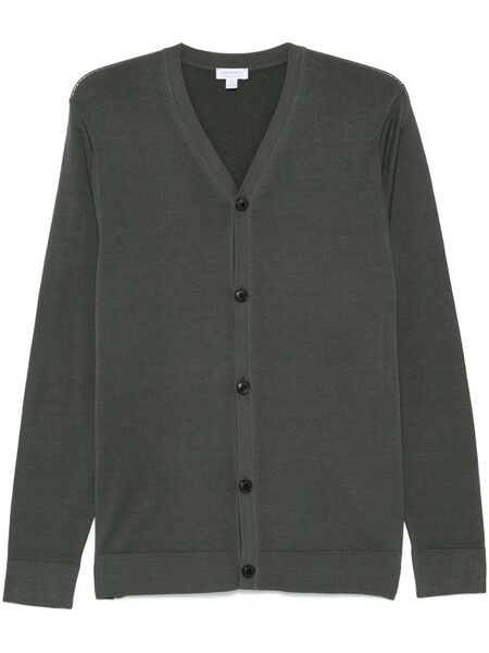  Sunspel Merino-wool Cardigan - Green 