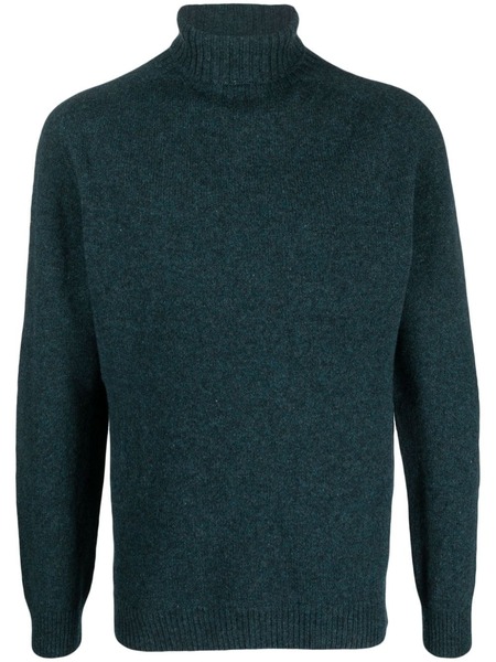  Sunspel Roll-neck Lambs-wool Jumper - Green 