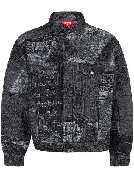  Supreme Archive Denim Trucker Jacket - Black 