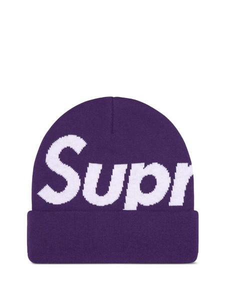  Supreme Big Logo Beanie Hat - Purple 