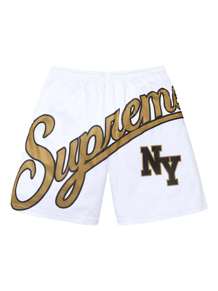  Supreme Big Script Mesh Shorts - White 