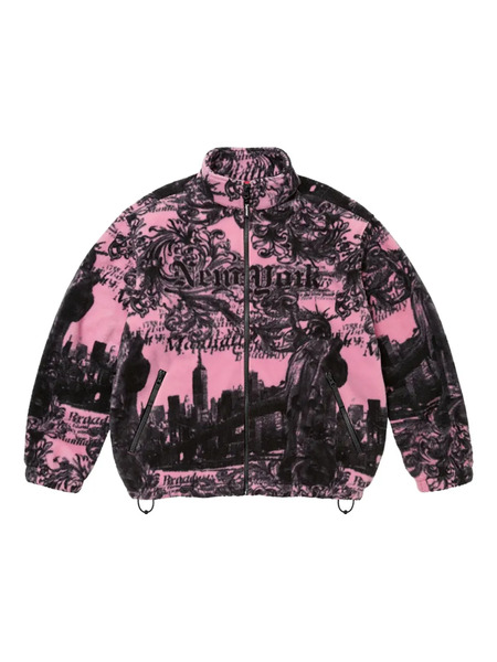  Supreme Graphic Fleece Jacket - Pink 