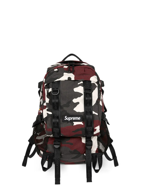  Supreme Logo-detail All-over Pattern Backpack - Red 