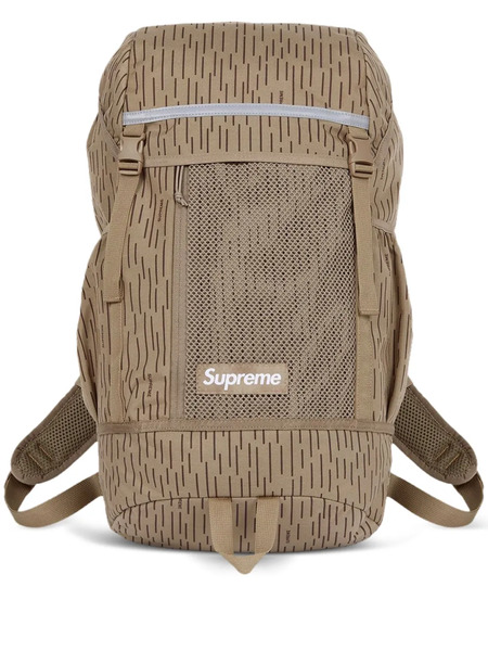  Supreme Logo-patch tan Raindrop Backpack - Brown 