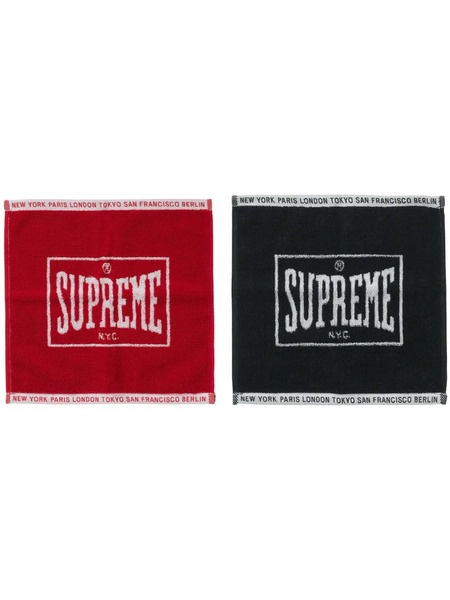  Supreme Mini Square Towels (set Of Two) - Red 