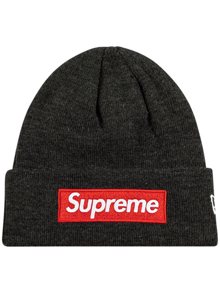  Supreme X New Era Box Logo Knitted Beanie - Grey 