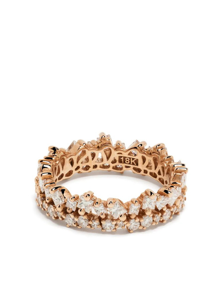  Suzanne Kalan 18kt Rose Gold Diamond Double-stack Ring - Silver 