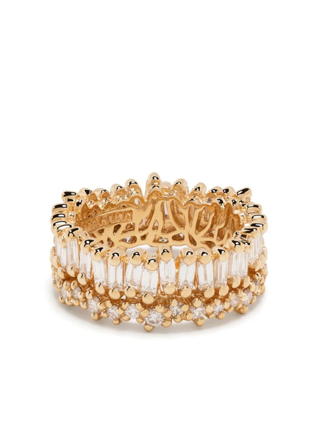  Suzanne Kalan 18kt Yellow Gold Short Stack Diamond Eternity Ring 