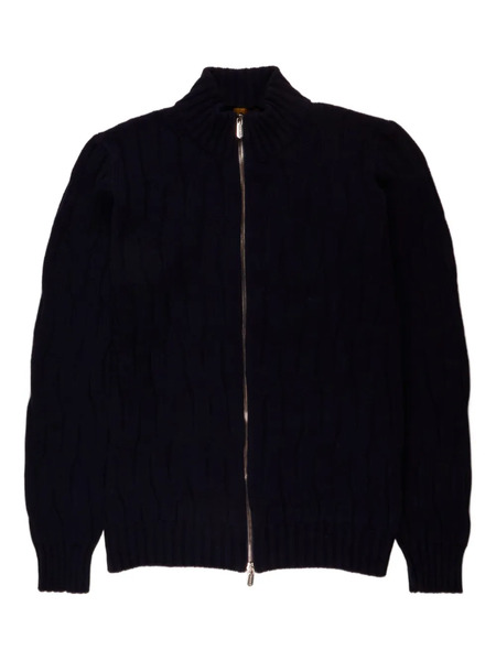  Svevo Cable Knit Zip Jacket - Blue 