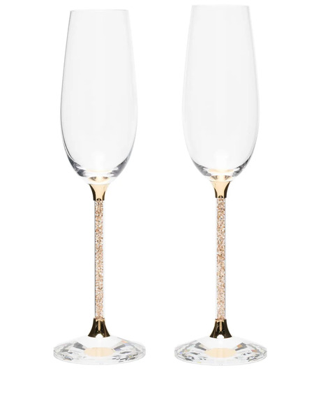  Swarovski Crystal-embellished Flutes (pack Of Two) - Gold 