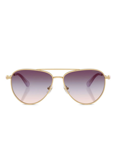  Swarovski Eyewear Pilot-frame Sunglasses - Gold 