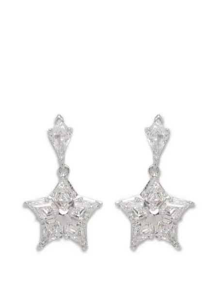  Swarovski Star-drop Earrings - Silver 