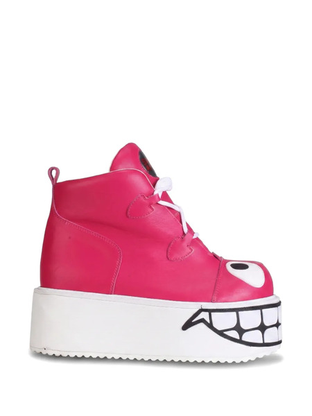  Swear Smiley Leather Boots - Pink 