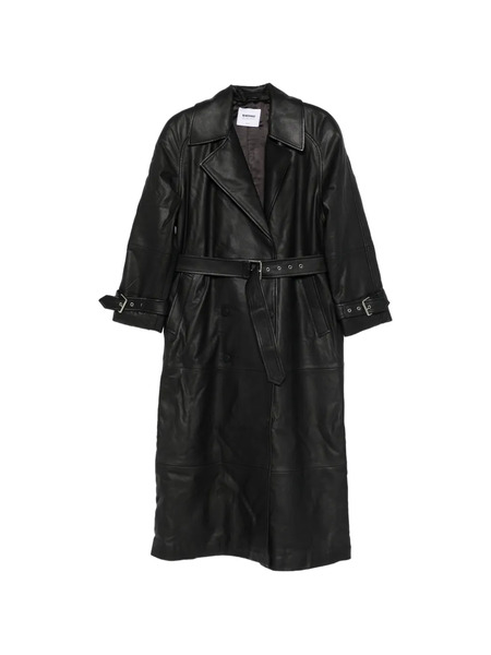  Sword Belted Double-breasted Coat - Black 