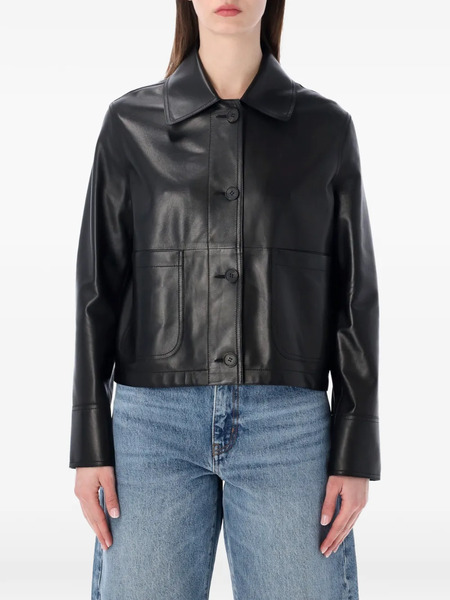  Sword Buttoned Cropped Jacket - Black 