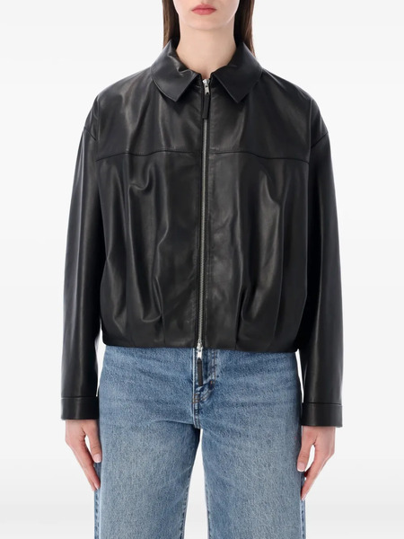  Sword Cropped Bomber Jacket - Black 