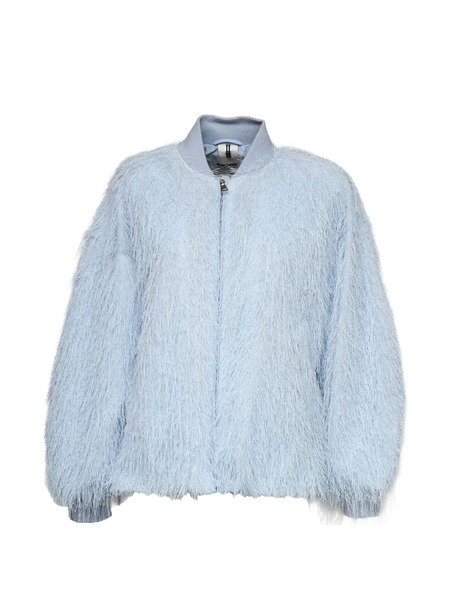  Sword Fringed Zip-up Bomber Jacket - Blue 