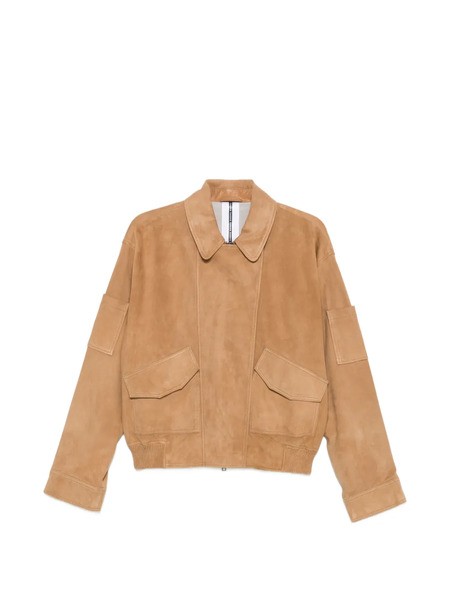  Sword Patch Pocket Bomber Jacket - Brown 