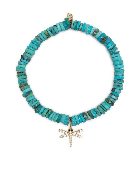  Sydney Evan 14kt Yellow Gold Turquoise Beaded Bracelet - Blue 