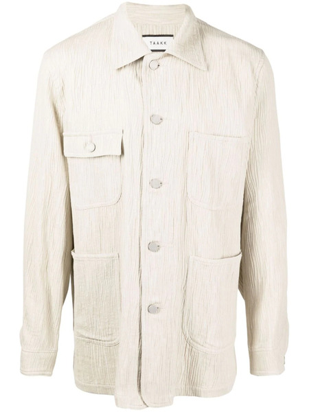  Taakk Textured-effect Shirt Jacket - Neutrals 