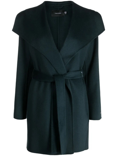  Tahari Wrap-design Belted Coat - Green 
