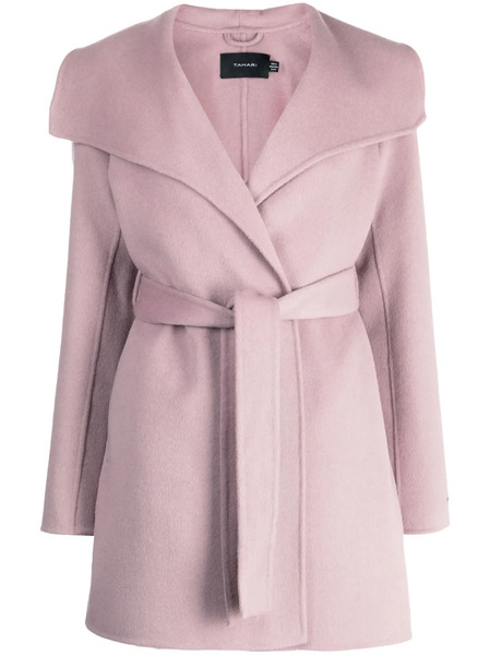  Tahari Wrap-design Belted Coat - Pink 