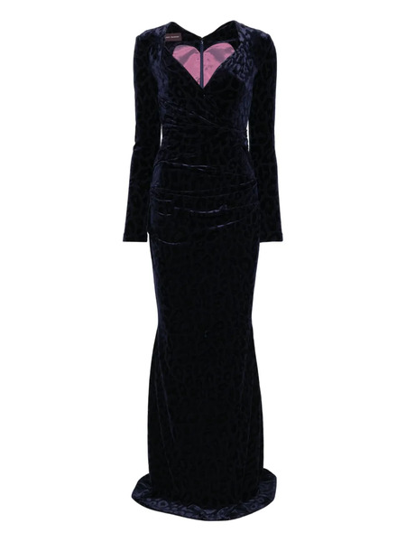  Talbot Runhof Animal-pattern Dress - Blue 