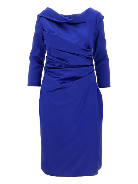  Talbot Runhof Draped Midi Dress - Blue 
