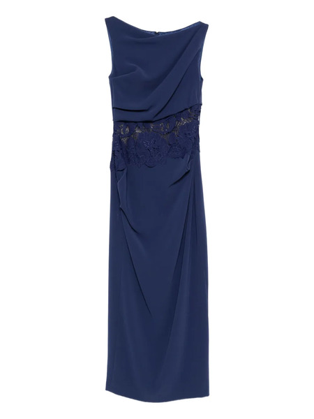  Talbot Runhof Lace-panel Dress - Blue 
