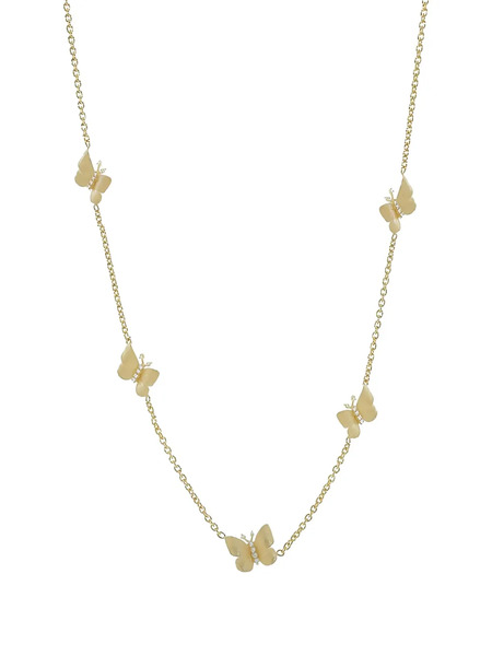  Tanya Farah 18kt Yellow Gold Five Station Diamond Necklace 