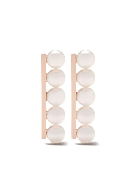  Tasaki 18kt Rose Collection Line Balance Plus Earrings - Pink 
