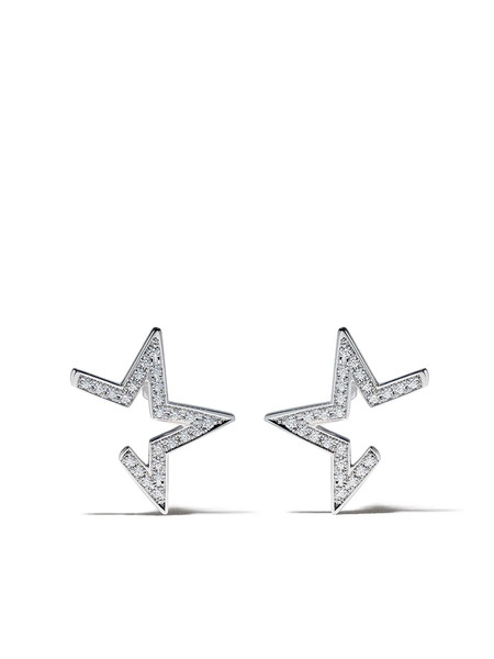  Tasaki 18kt White Gold Abstract Star Earrings - Silver 